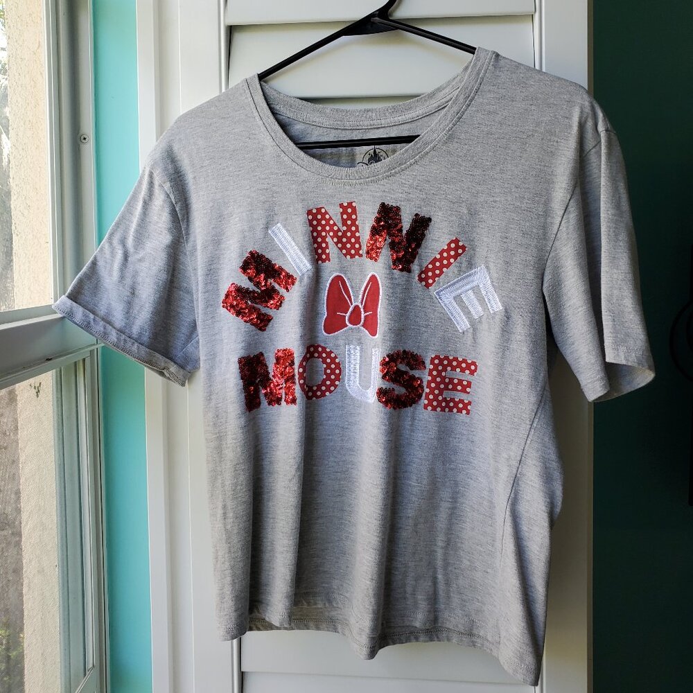 Disney Minnie Mouse Sequined Crop Shirt, Size S